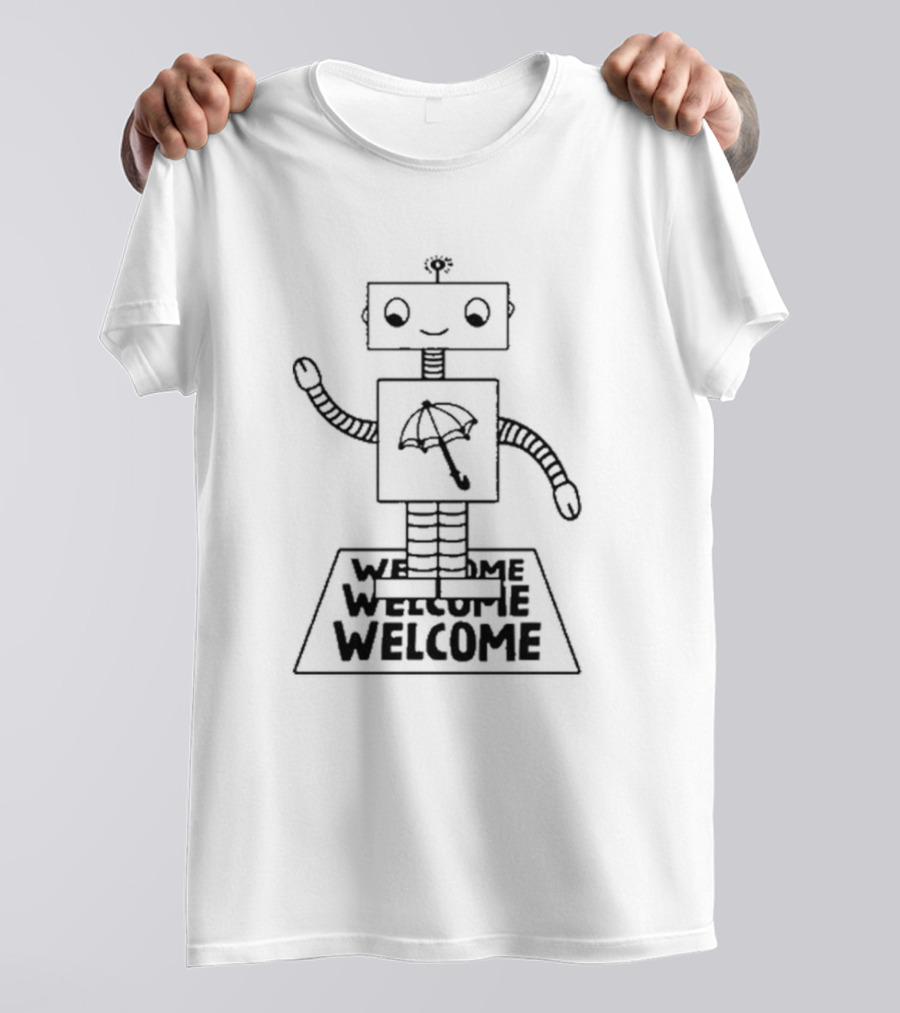 Armchair Expert Podcast Robot Welcome Umbrella T-Shirt
