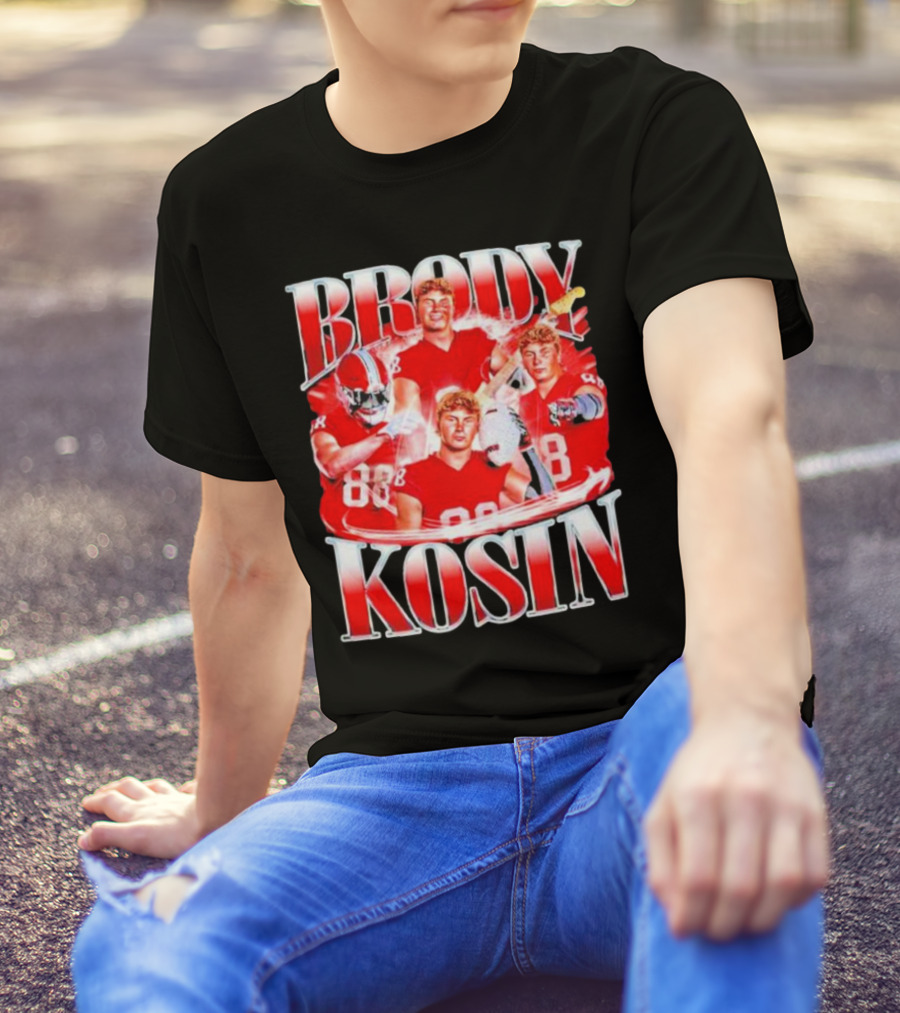 Brody Kosin Indiana Hoosiers 88 Red Football Vintage T-Shirt