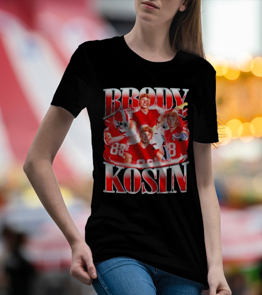Brody Kosin Indiana Hoosiers 88 Red Football Vintage T-Shirt