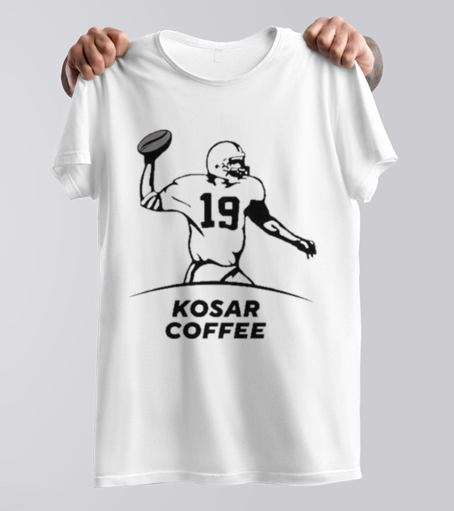 Kosar Coffee 19 Football Quarterback Throwing Ball T-Shirt