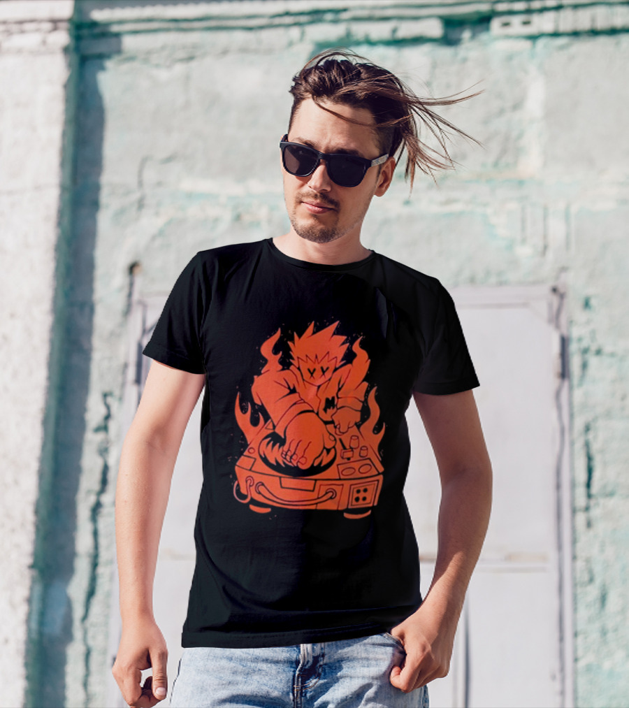 Marshmello Music Scratch Fiery DJ Turntable T-Shirt