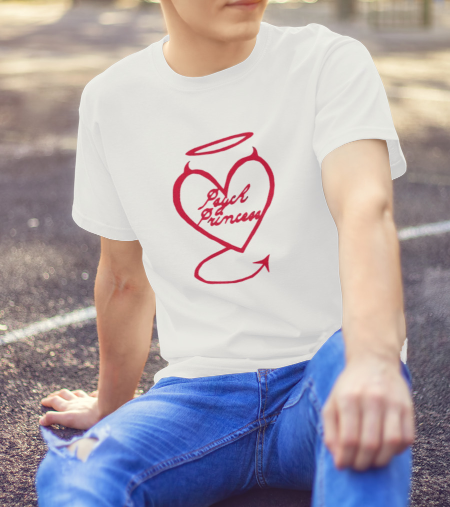 Psych Princess Heart With Angel Halo And Devil Tail T-Shirt