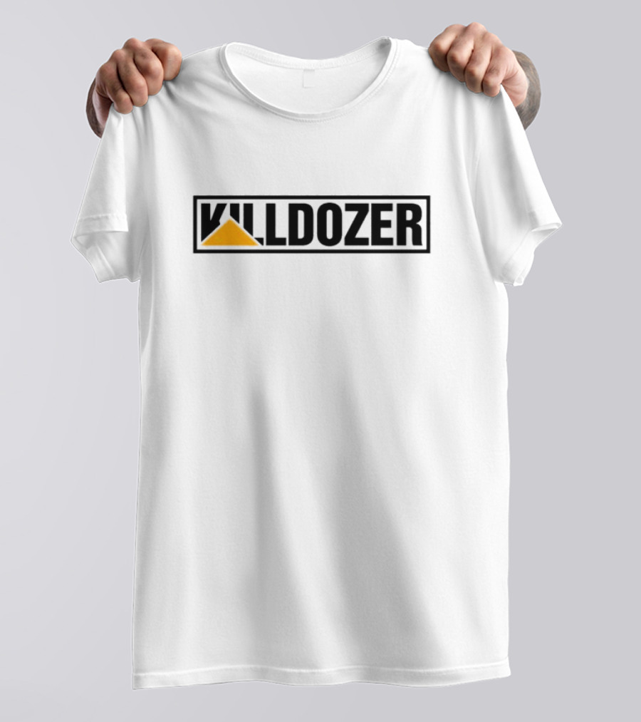Killdozer Text With Yellow Triangle T-Shirt