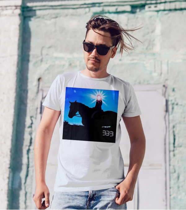 Becky G Ride Horse Silhouette 333 Sunburst Sky T-Shirt