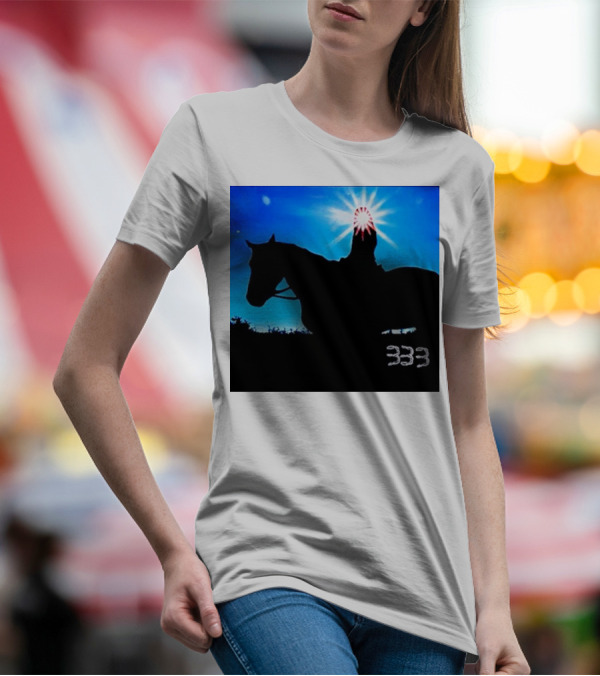 Becky G Ride Horse Silhouette 333 Sunburst Sky T-Shirt