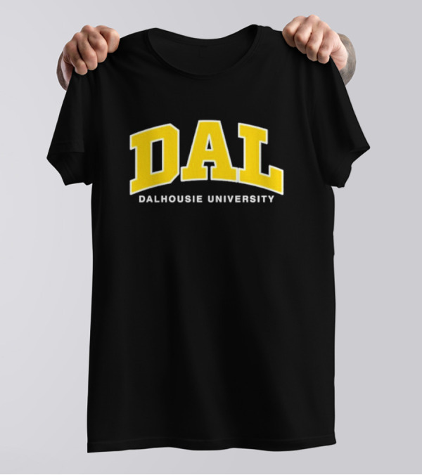 DAL Dalhousie University Yellow Arch Text T-Shirt