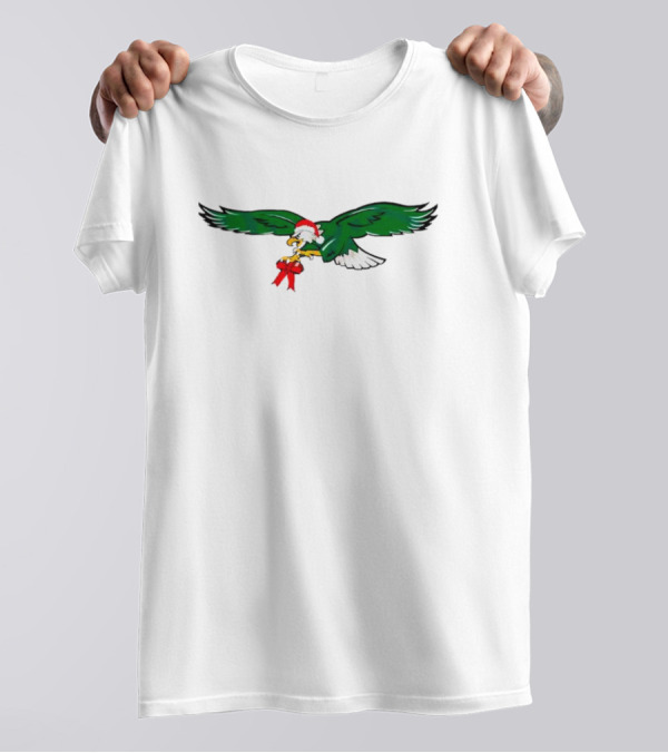 Philadelphia Eagles Christmas Santa Hat Football T-Shirt