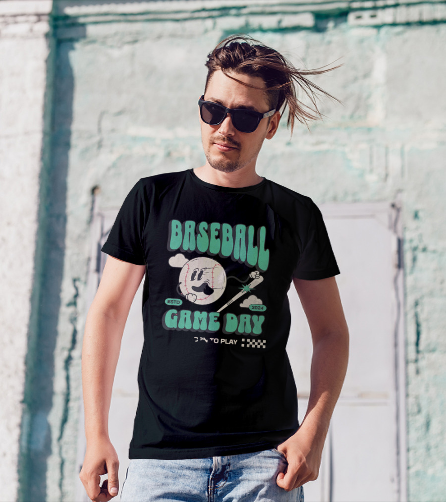 BASEBALL GAME DAY ESTD 2024 PLAY MASCOT T-Shirt