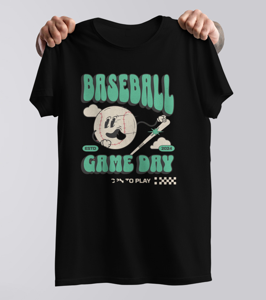 BASEBALL GAME DAY ESTD 2024 PLAY MASCOT T-Shirt