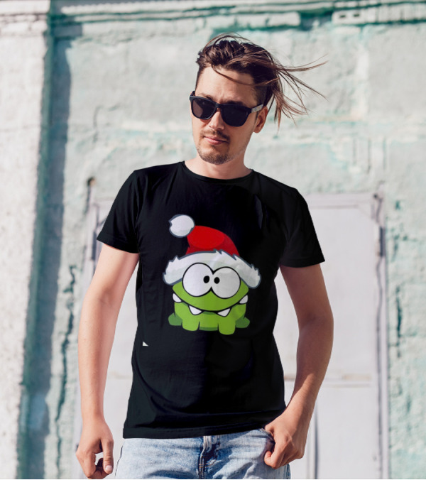 Om Nom Christmas Santa Hat T-Shirt