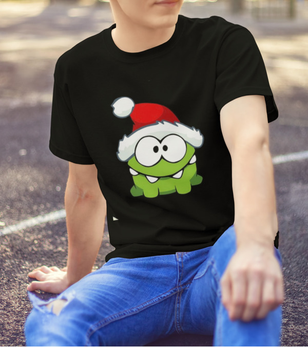 Om Nom Christmas Santa Hat T-Shirt