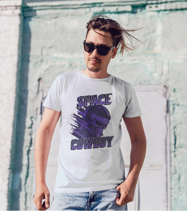 Space Cowboy Skull Helmet Cosmic Adventure T-Shirt