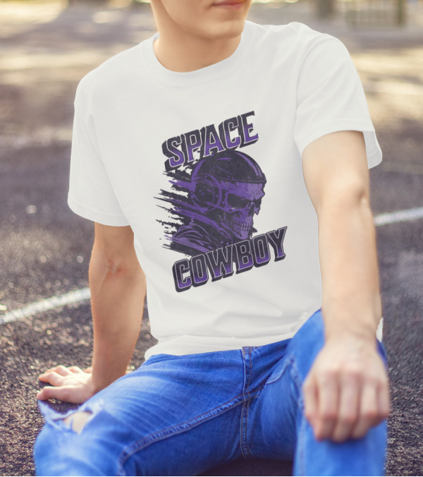 Space Cowboy Skull Helmet Cosmic Adventure T-Shirt