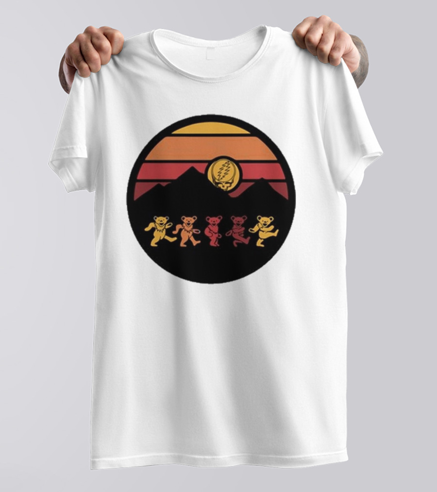Grateful Dead Dancing Bears Sunset Alan Forbes T-Shirt