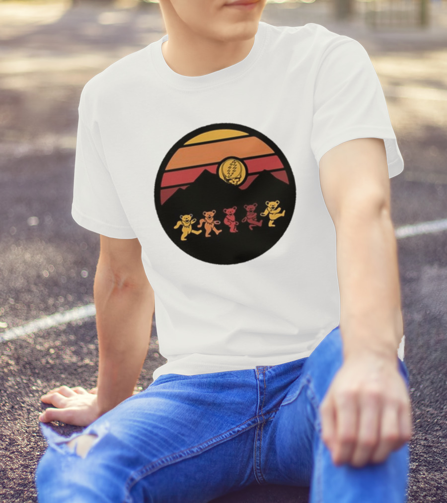 Grateful Dead Dancing Bears Sunset Alan Forbes T-Shirt