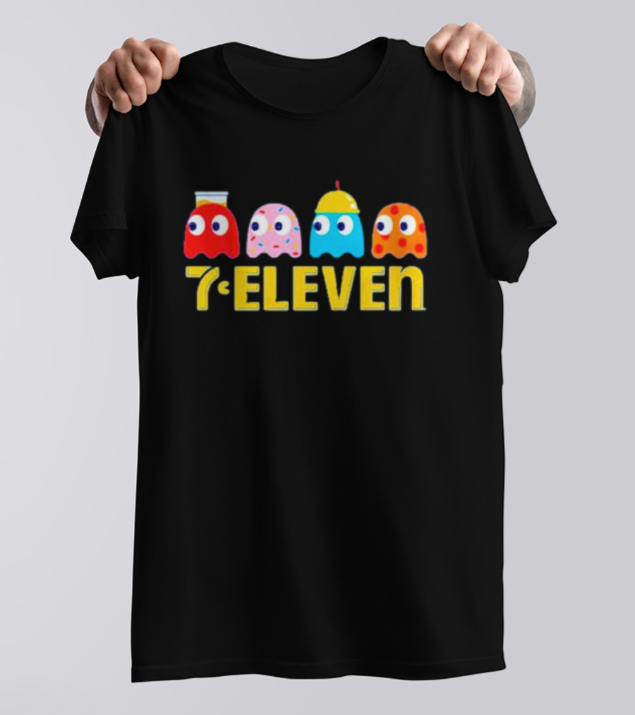 7 Eleven Pacman Ghost Characters Collaboration T-Shirt
