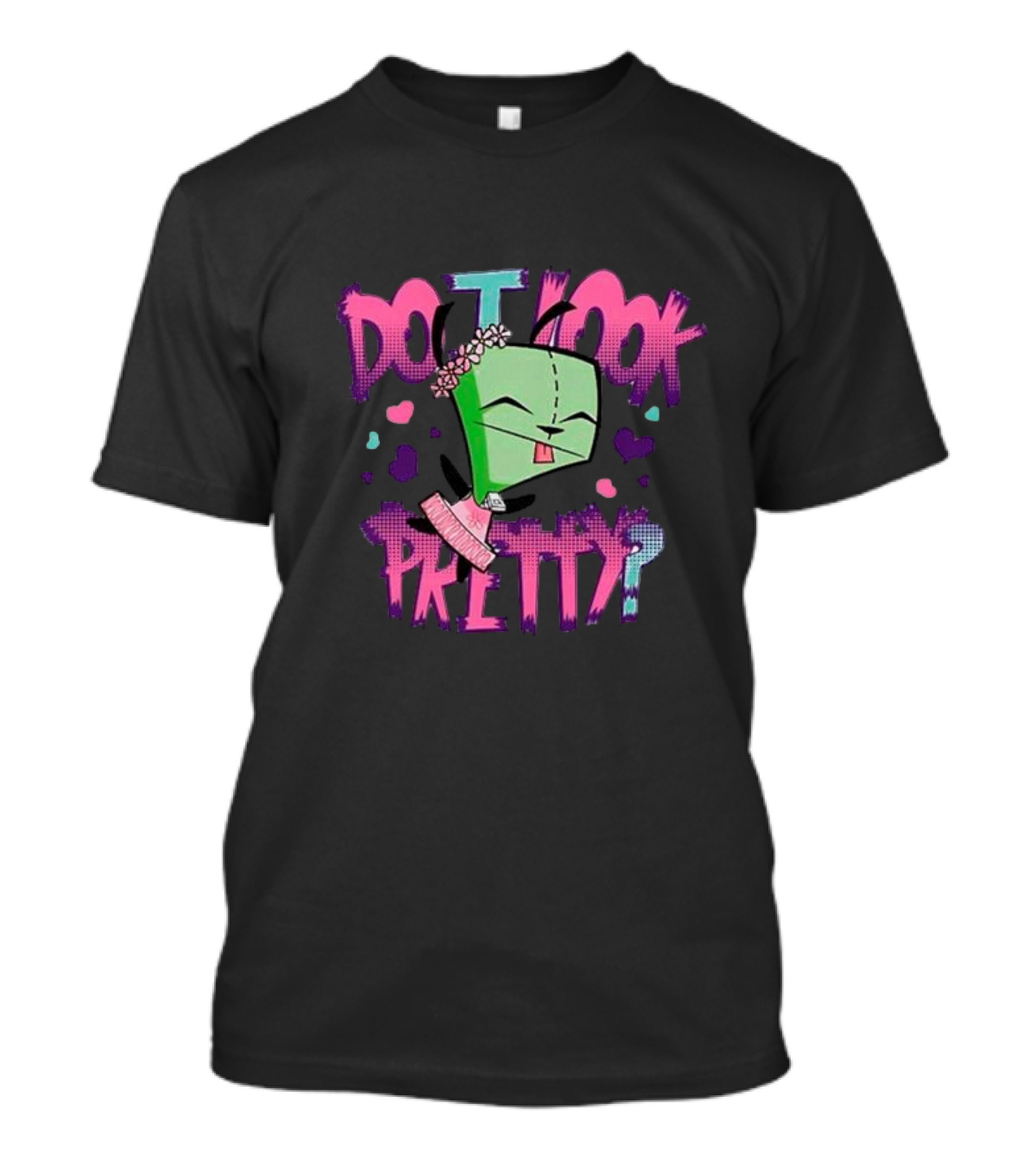 Invader Zim Gir Do I Look Pretty Cute Alien Robot Floral T-Shirt