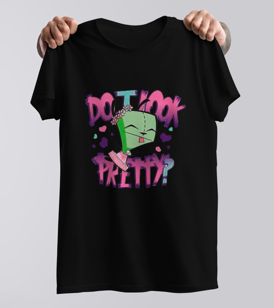 Invader Zim Gir Do I Look Pretty Cute Alien Robot Floral T-Shirt