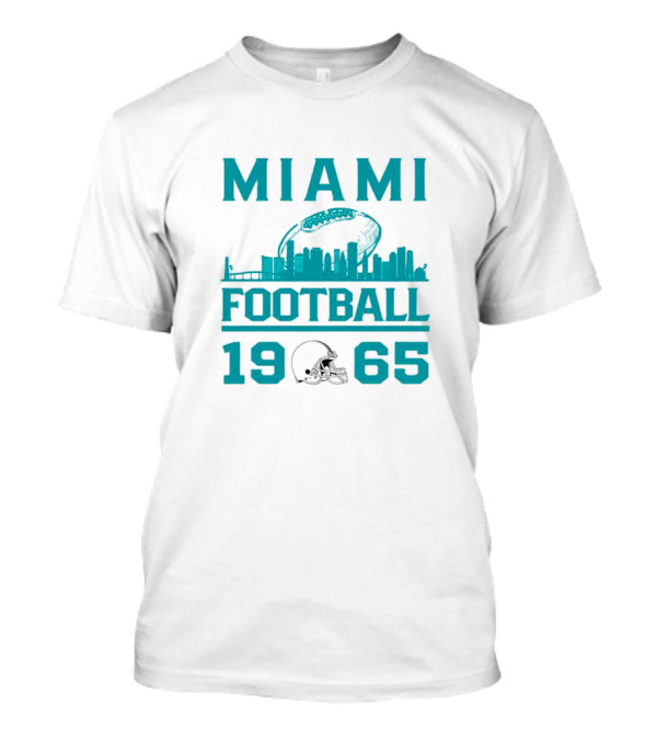 Miami Dolphins Football 1965 Skyline Miami Football 1965 T-Shirt