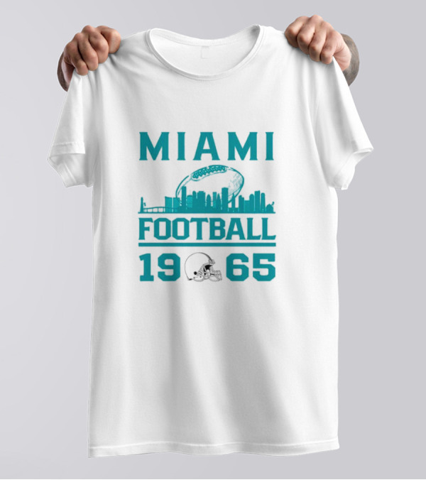 Miami Dolphins Football 1965 Skyline Miami Football 1965 T-Shirt