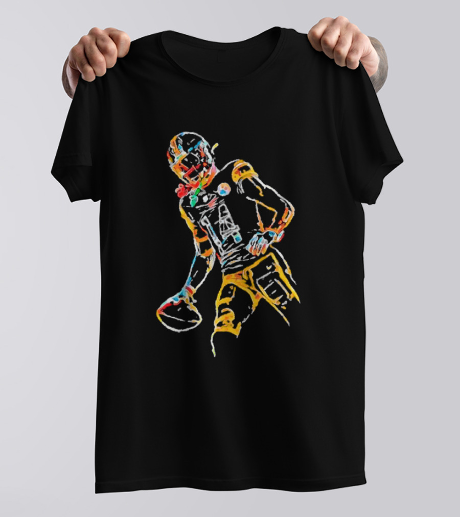 Pittsburgh Steelers George Pickens Colorful Festive Football Player T-Shirt