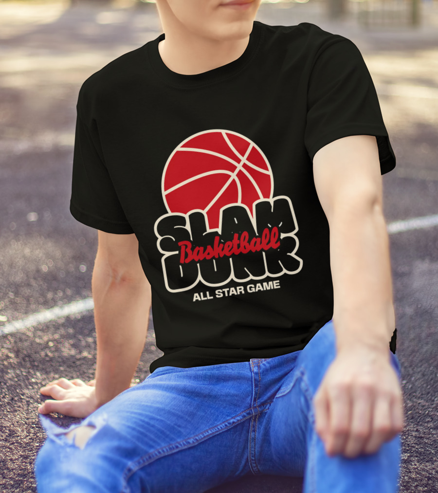 Slam Dunk Basketball All Star Game Red Basketball T-Shirt