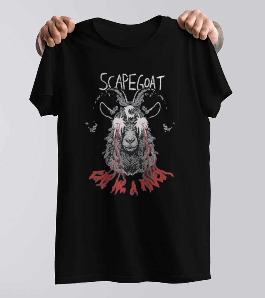 Scapegoat Cry Me A River Goat Illustration With Blood Tears T-Shirt