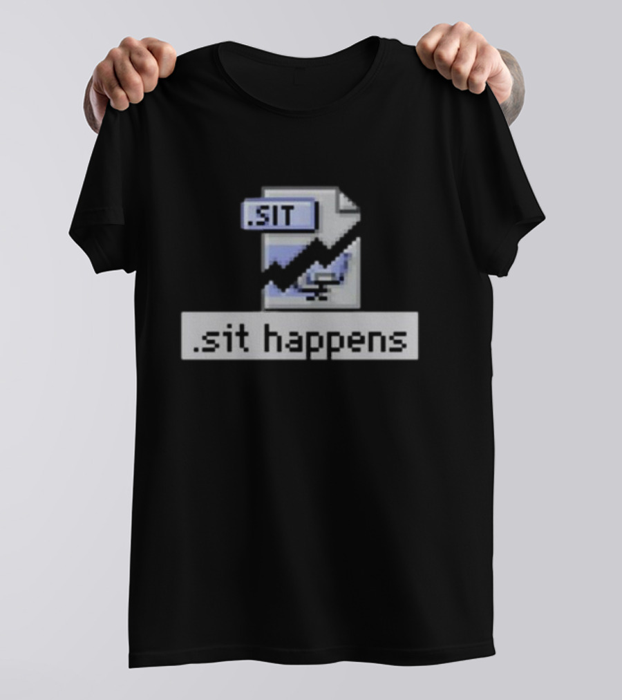 Mac84tv .SIT File Sit Happens Retro Computer Humor T-Shirt
