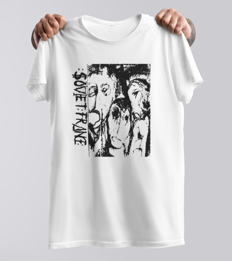 Zoviet France Distorted Faces Monochrome T-Shirt