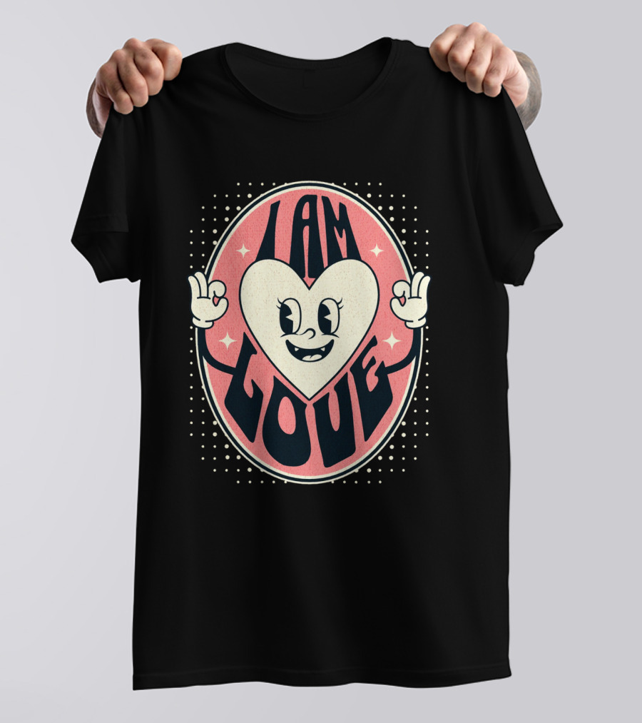 I Am Love Retro Heart Character Valentine's Day T-Shirt