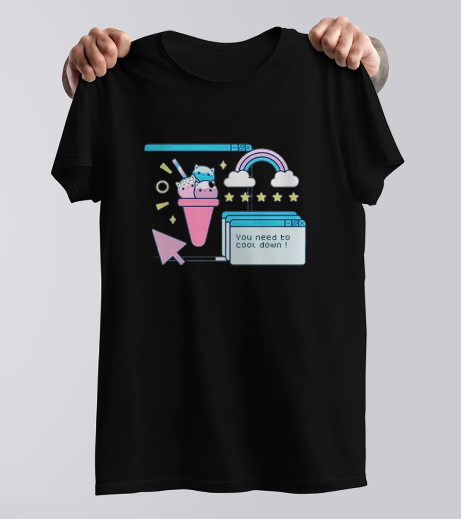 You Need To Cool Down Retro Pastel Ice Cream And Rainbow Aesthetic T-Shirt