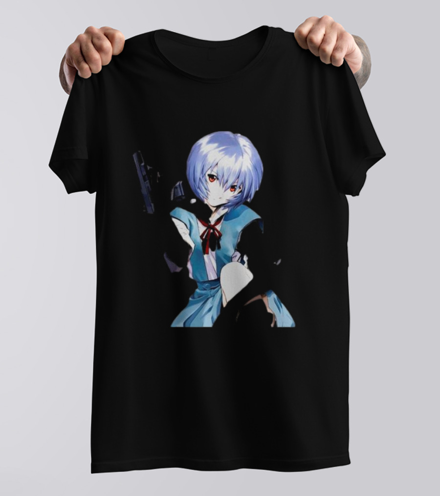 Zofrec Rei Anime Character Holding Gun T-Shirt