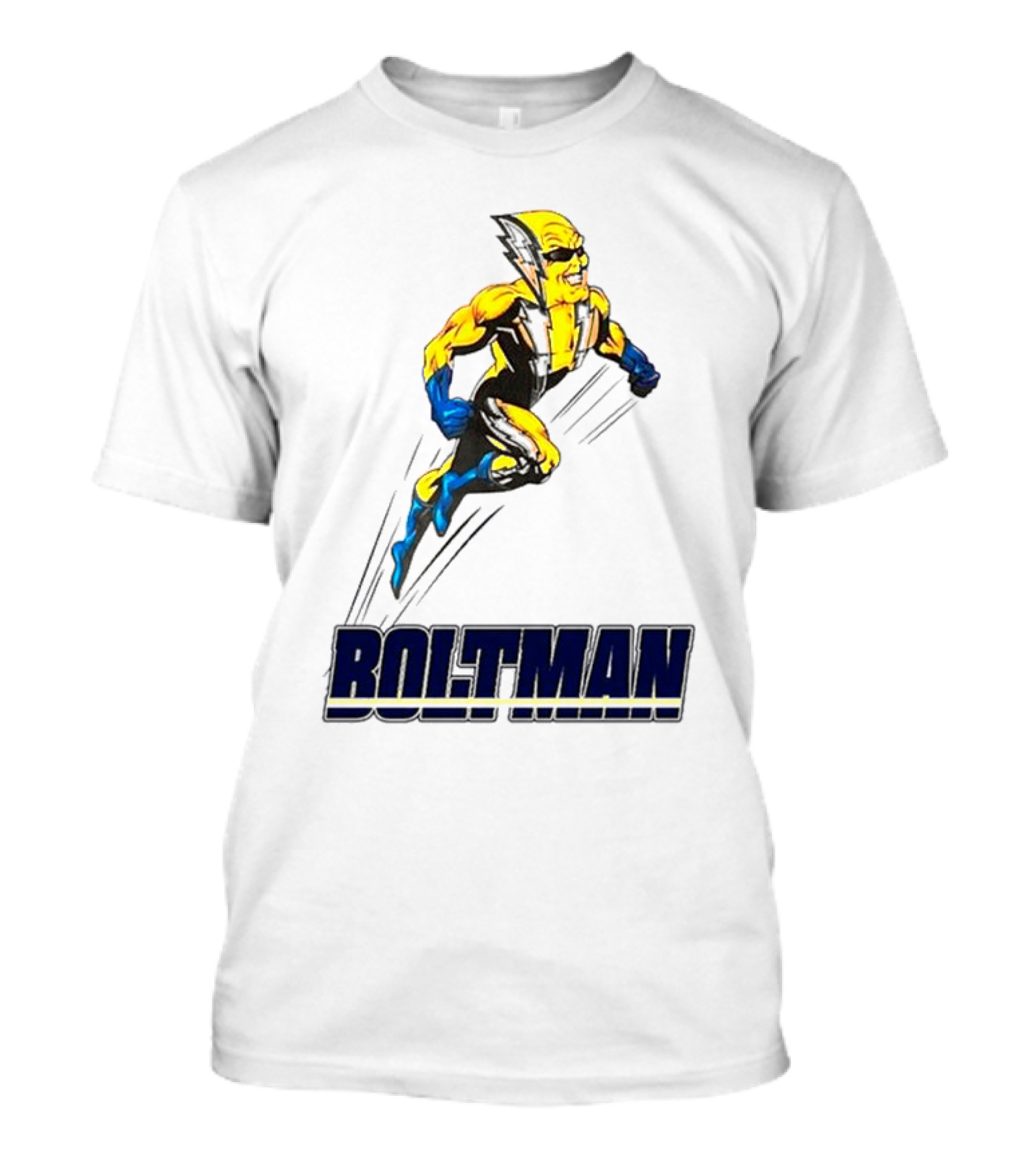 Boltman Superhero Speedster Art Yellow And Blue T-Shirt