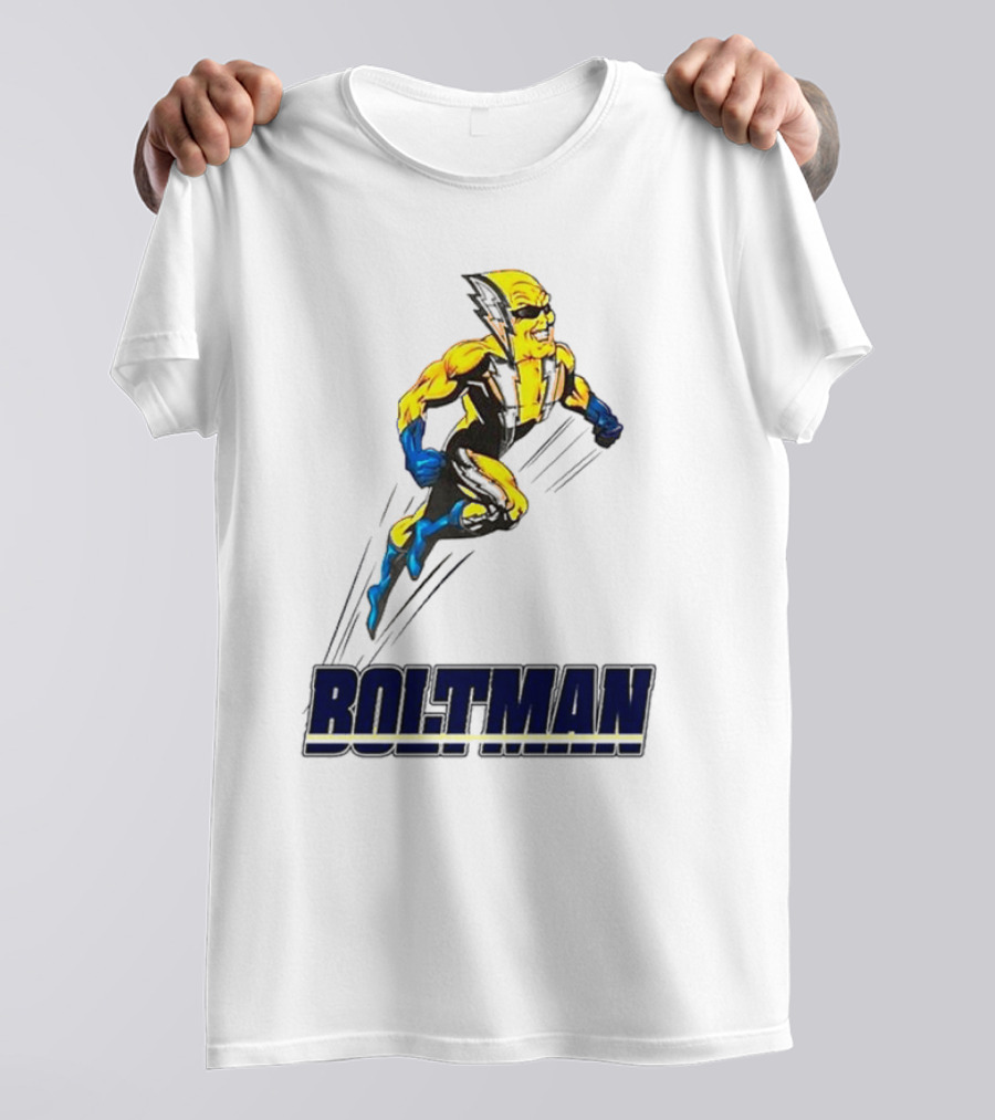 Boltman Superhero Speedster Art Yellow And Blue T-Shirt