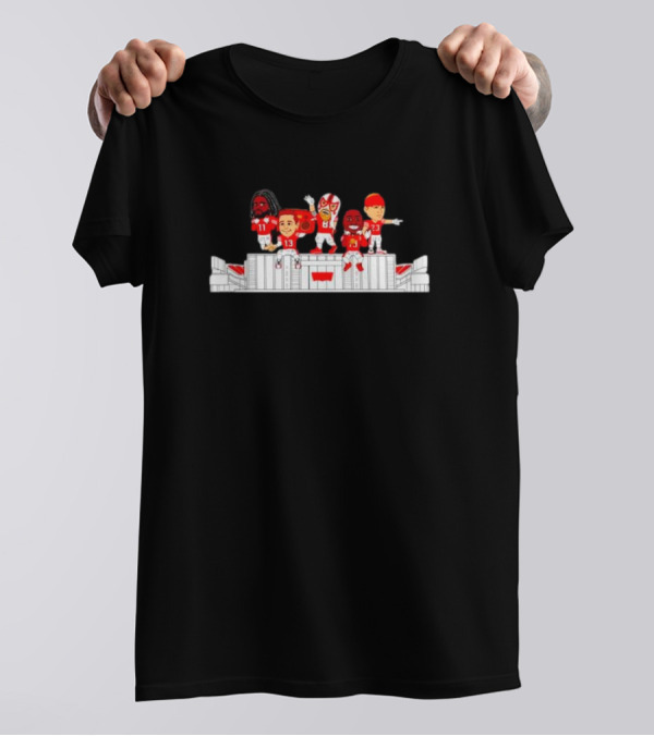 Levi’S 5 Pt. 2 Drops White-Clad Red Jersey Characters On Stadium Roof T-Shirt