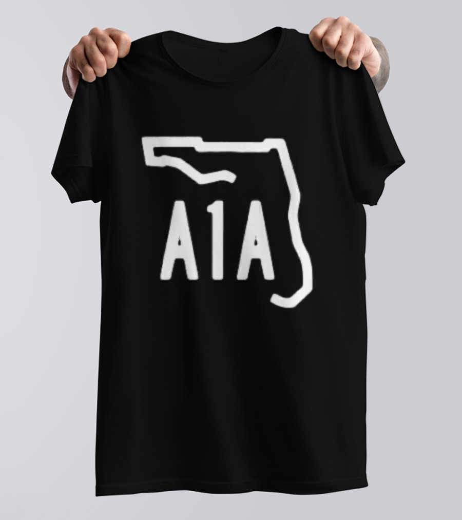 A1A Florida State Route Outline South Beach Atlantic Coast Highway T-Shirt