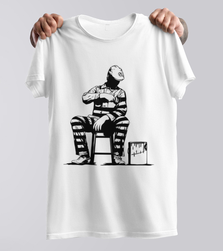 Dolk Prison Painter Sits With Paint Bucket T-Shirt