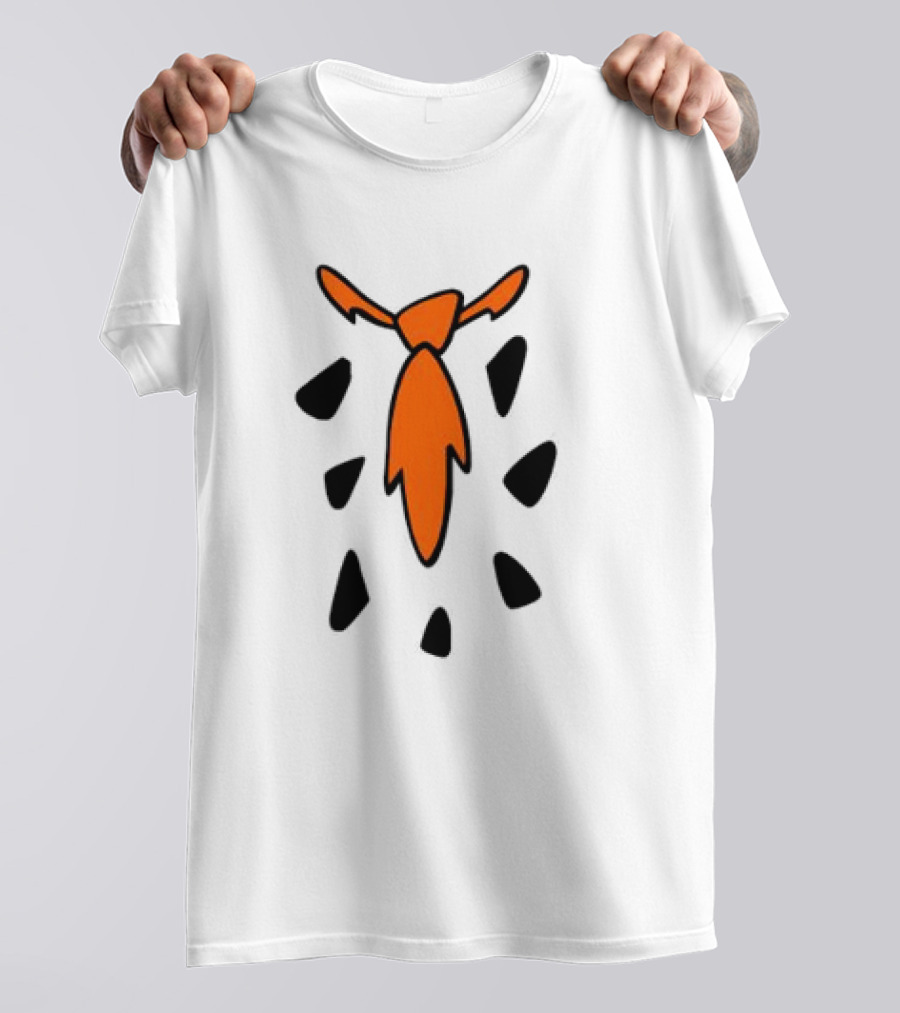 Fred Flintstone Costume Tie With Orange And Black T-Shirt