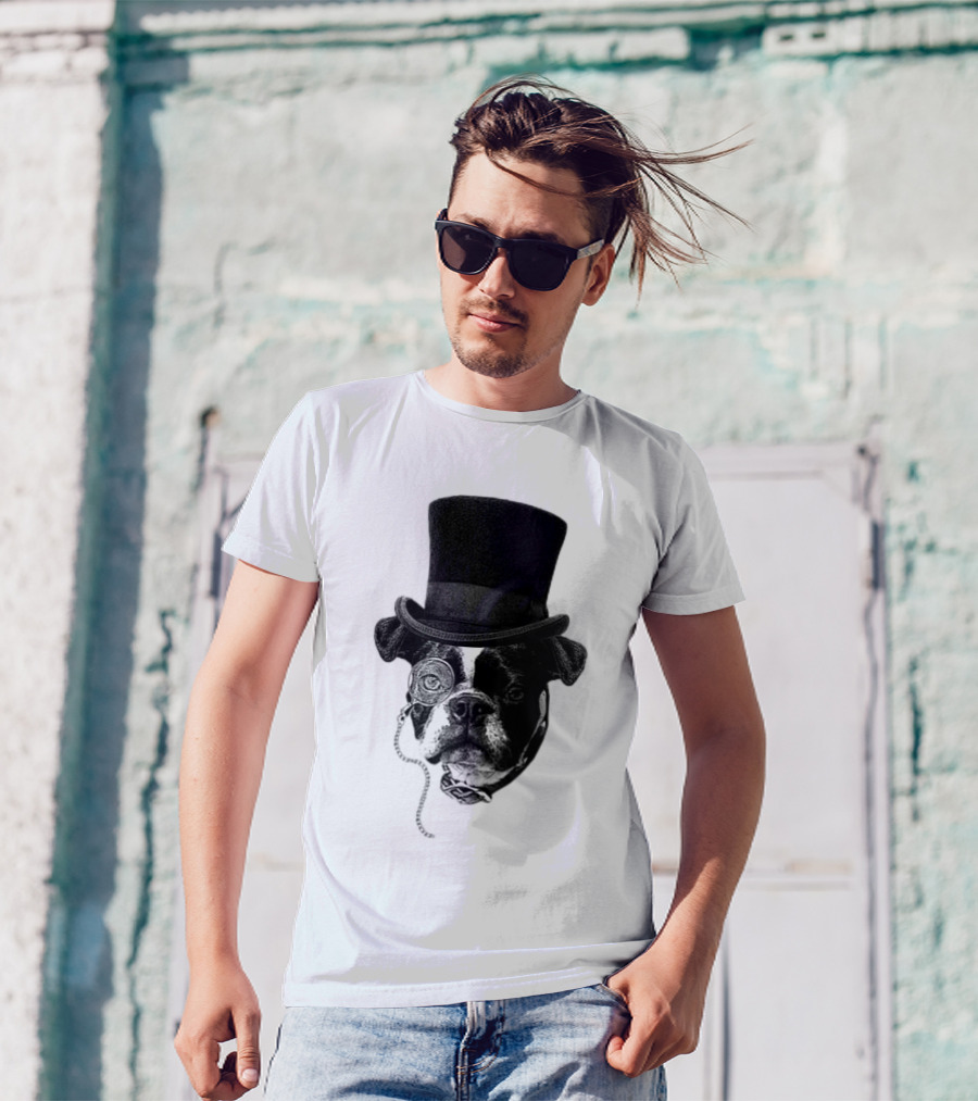 Winston Howl III Monocle Dog Top Hat T-Shirt