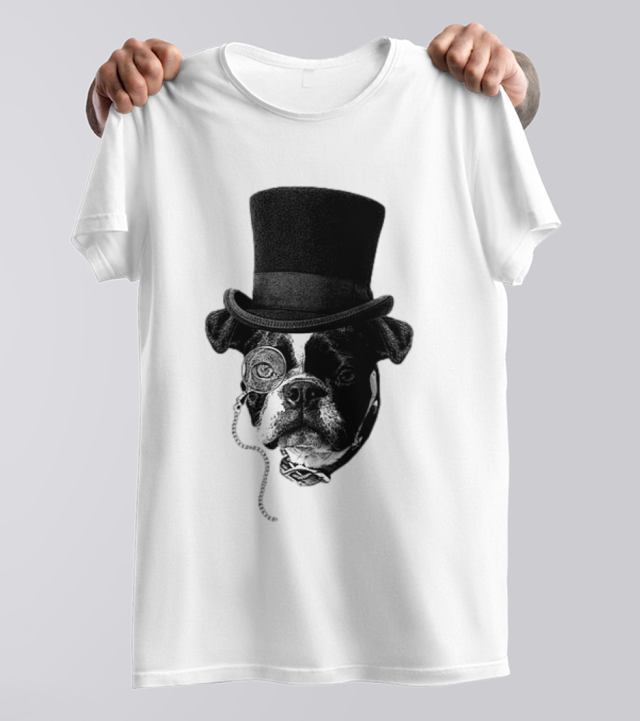 Winston Howl III Monocle Dog Top Hat T-Shirt