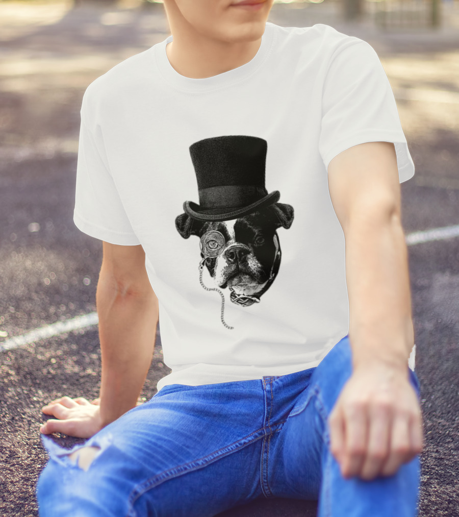 Winston Howl III Monocle Dog Top Hat T-Shirt