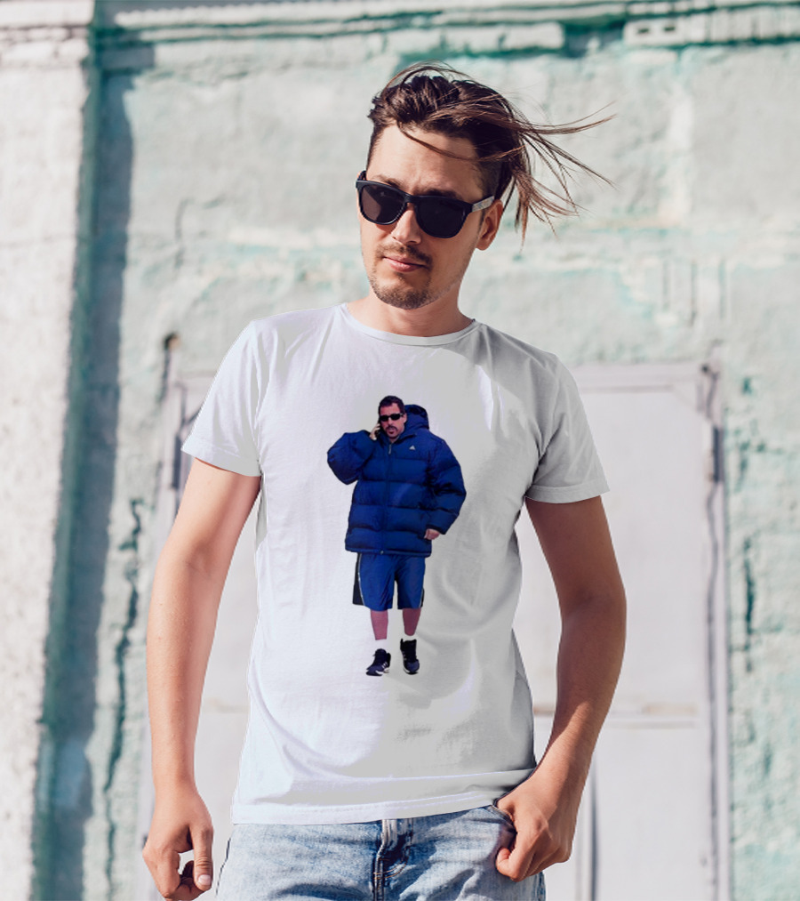 Fakehandshake Hot N Cold Walking In Puffer Jacket And Shorts T-Shirt