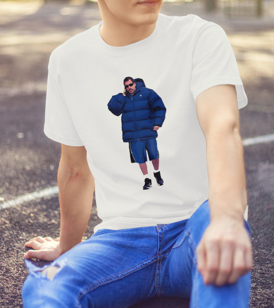Fakehandshake Hot N Cold Walking In Puffer Jacket And Shorts T-Shirt
