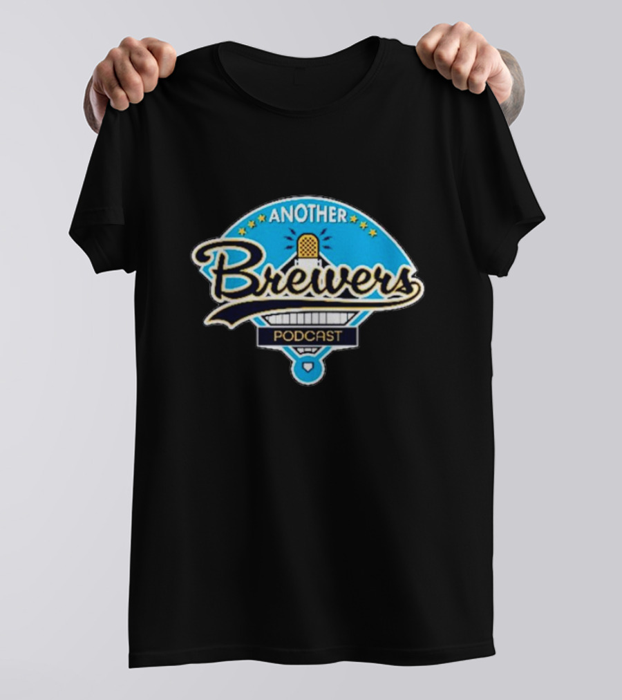 Another Brewers Podcast Blue Microphone And Baseball Diamond T-Shirt