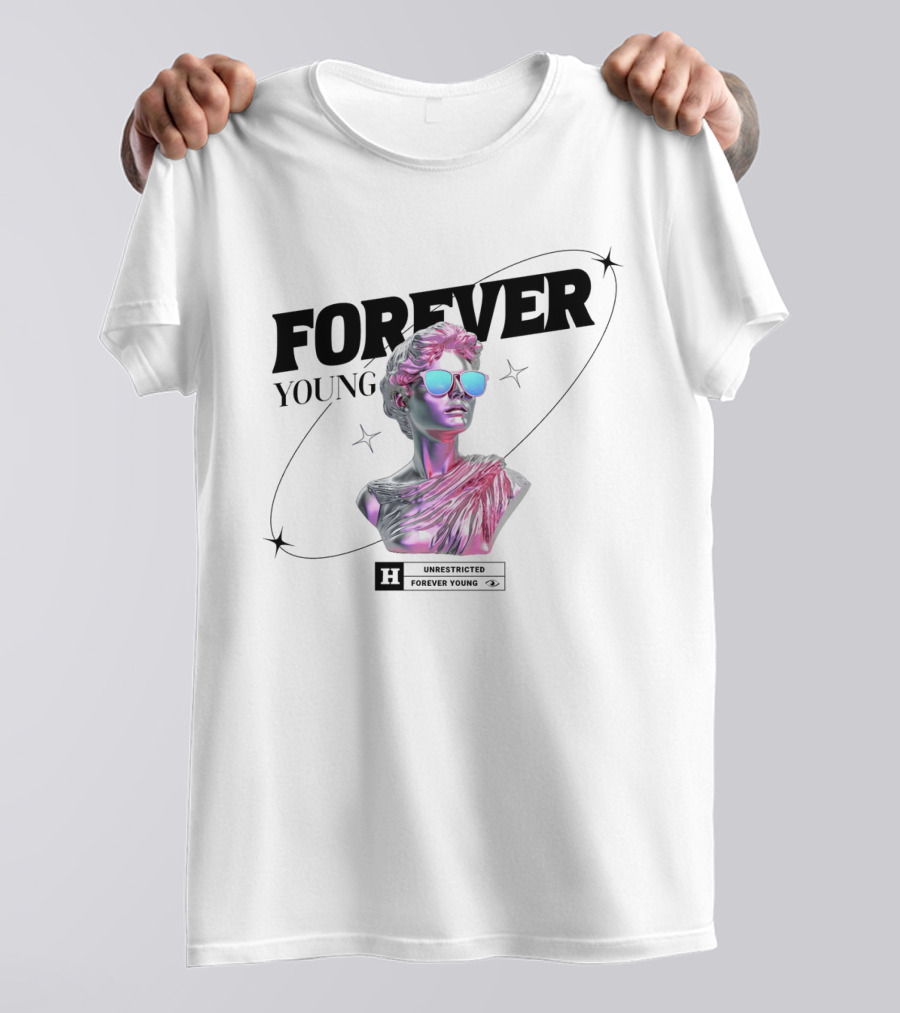 Forever Young Unrestricted Statue With Sunglasses T-Shirt