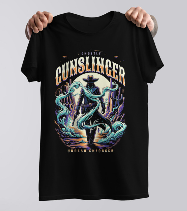Ghostly Gunslinger Undead Enforcer T-Shirt