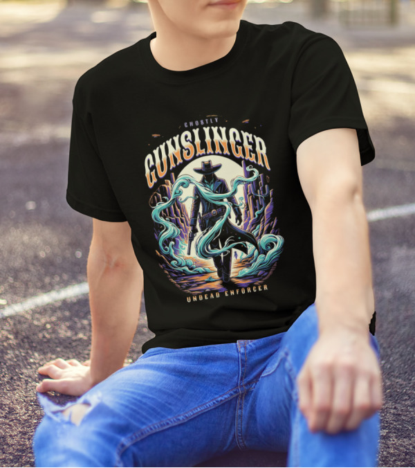 Ghostly Gunslinger Undead Enforcer T-Shirt