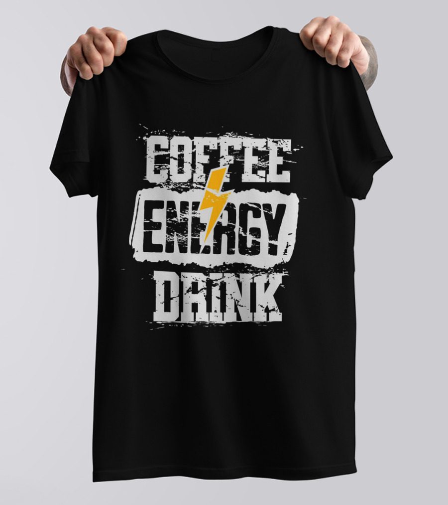 Coffee Energy Drink Grunge Lightning Bolt T-Shirt