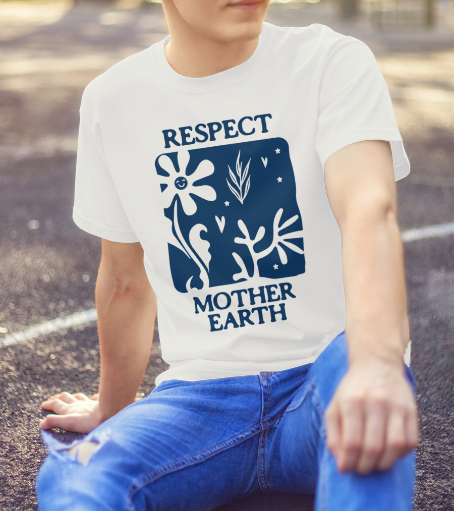 Respect Mother Earth Flower Stars Boho T-Shirt