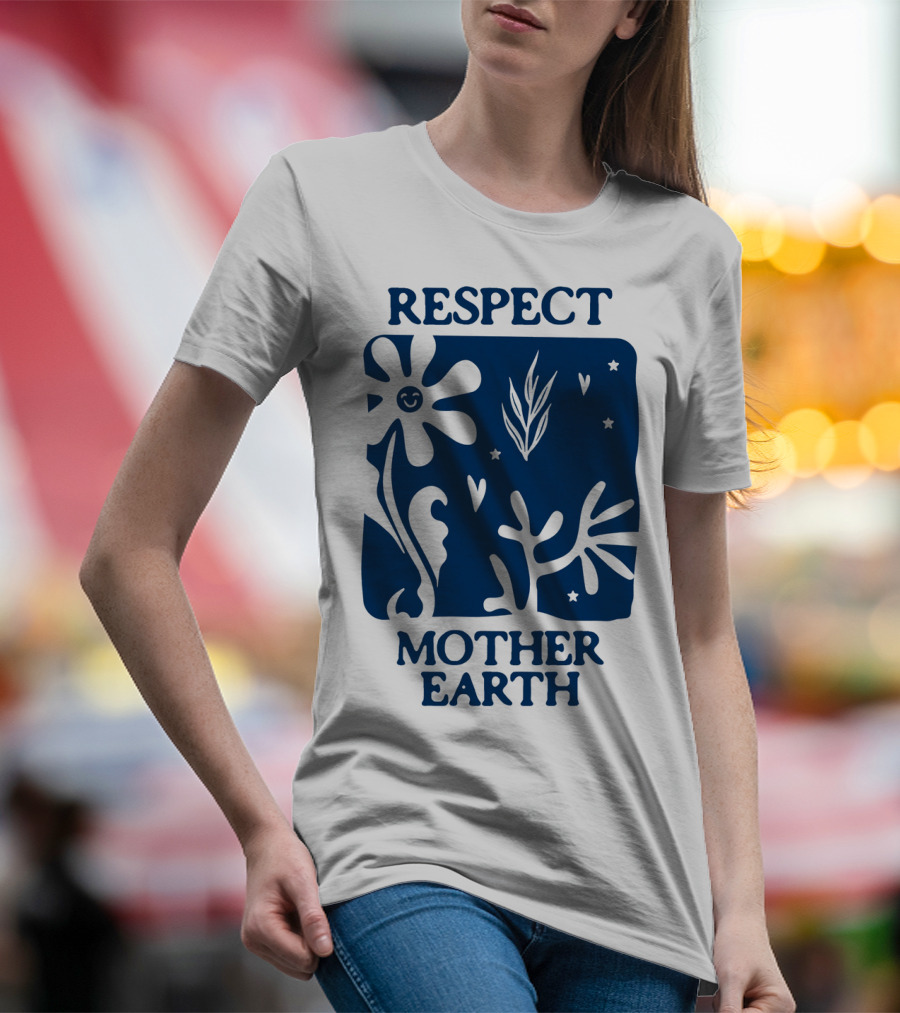 Respect Mother Earth Flower Stars Boho T-Shirt